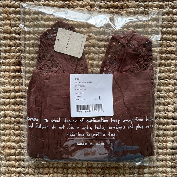 NEW Free People One Carrie Top In Java Brown - Picture 11 of 13